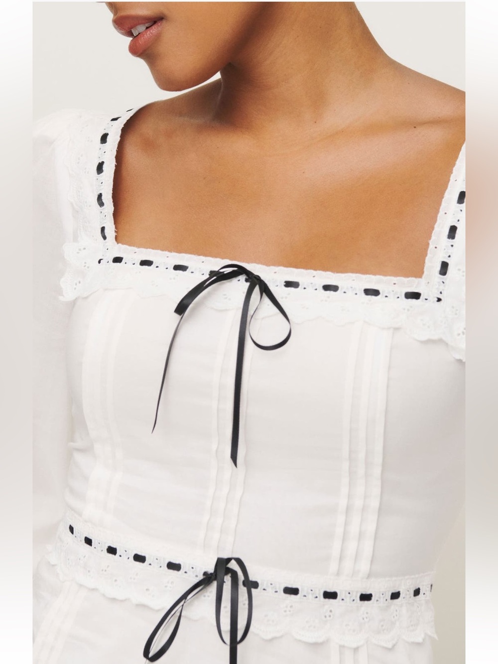 Reformation Haisley Blouse in White - Picture 7 of 11